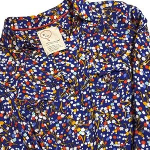 Anthropologie 9 of 52 Conversations Floral Print Button Down Shirt Women Size 0‎